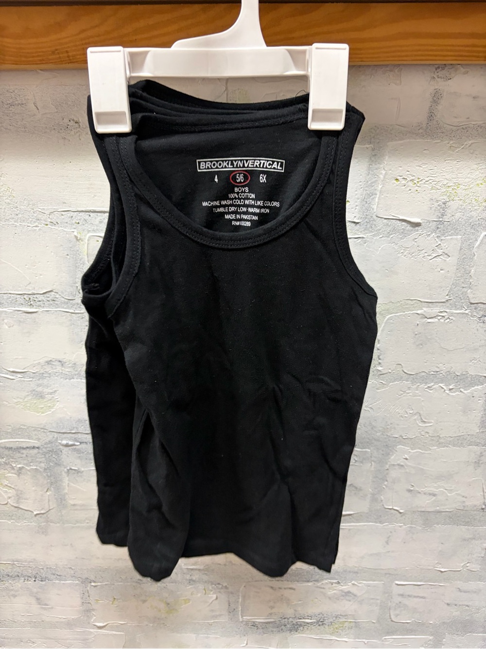 Boys' Black Tank Top - Sleeveless Cotton Undershirt